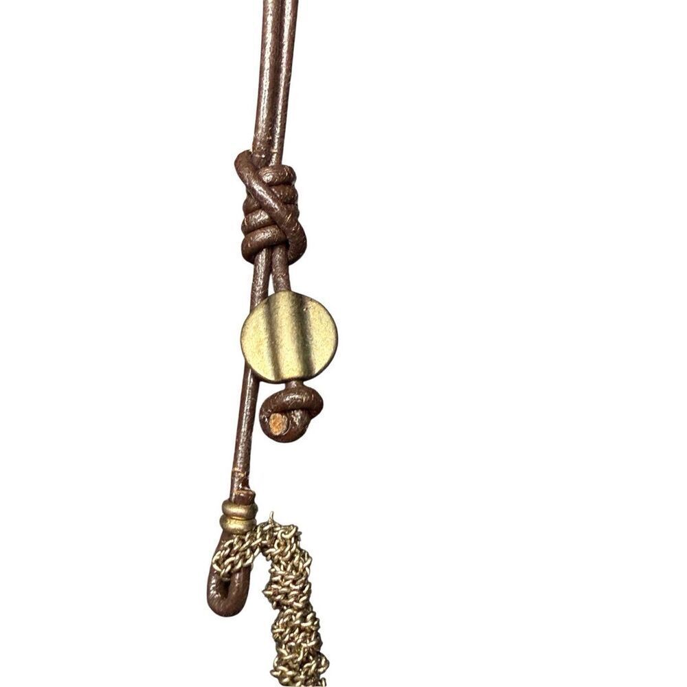 Anthropologie Woven hemp and neutral bead adjustable necklace - Picture 4 of 5